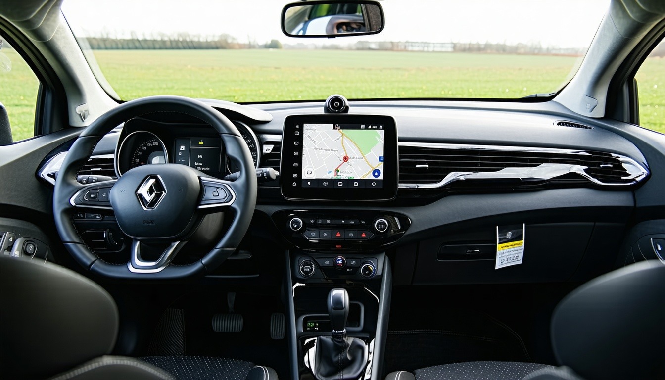 A Renault Captur dashboard displaying its navigati